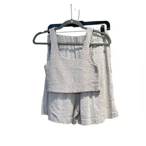 Wray Cream Sleeveless Top and Shorts Set